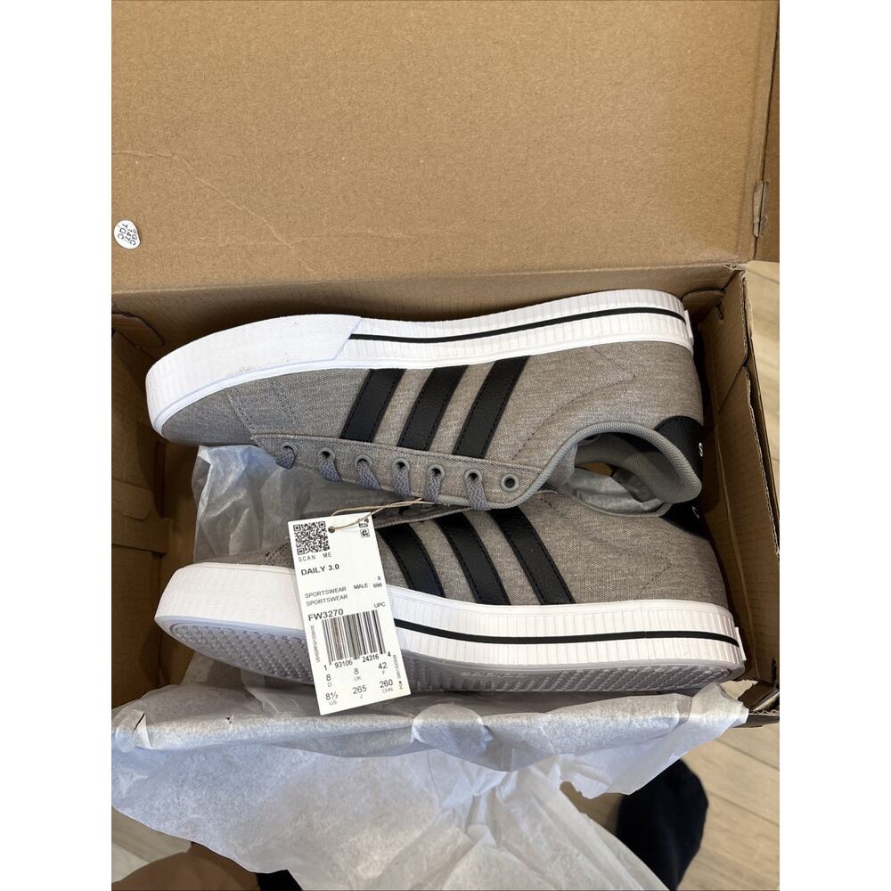 Adidas Daily 3.0 'Dove Grey Black' Comfy Casual Shoes / FW3270 / Men's Size 8.5
